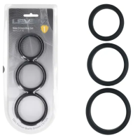 LEVELZ Wide O Silicone Cock Ring Set of 3 - L/XL/2X LEVELZ Wide O Silicone Cock Ring Set of 3 - L/XL/2X